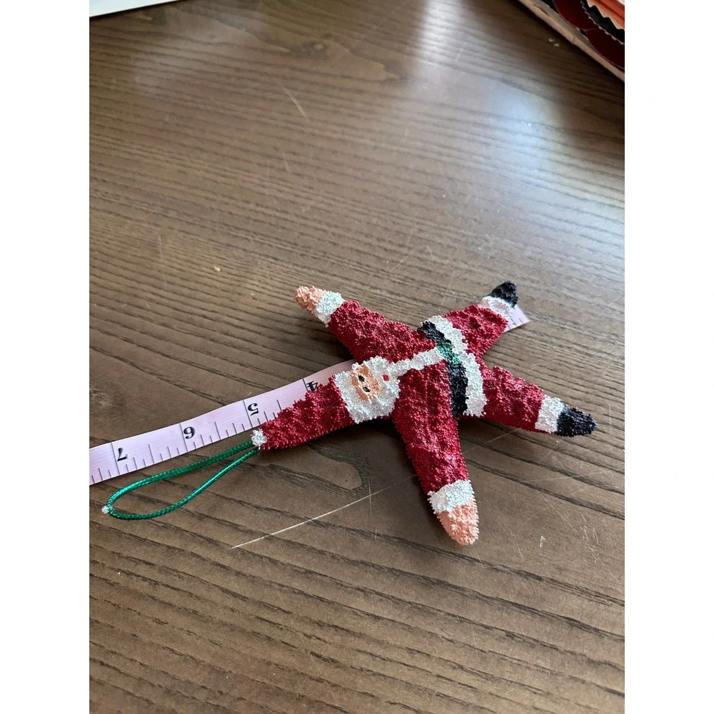Santa Claus Starfish Christmas Ornament Coastal Nautical Beach Holiday Decor 4.5